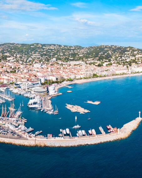 Cannes France summer aerial view