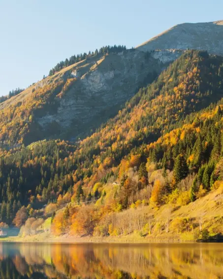 Morzine mountains and lake